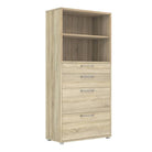 Prima Bookcase 2 Shelves, 2 Drawers + 2 File Drawers in Oak - Price Crash Furniture