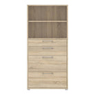 Prima Bookcase 2 Shelves, 2 Drawers + 2 File Drawers in Oak - Price Crash Furniture