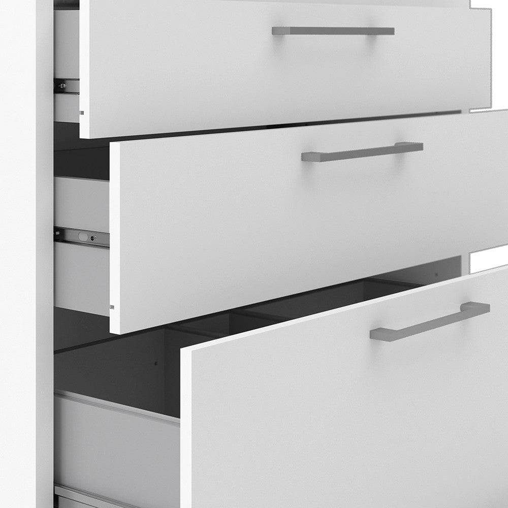 Prima Bookcase 2 Shelves, 2 Drawers + 2 File Drawers in White - Price Crash Furniture