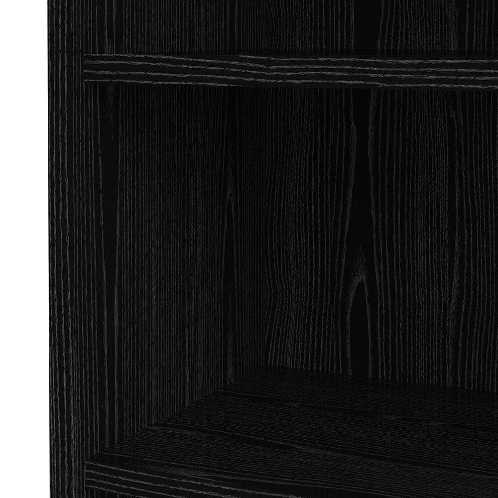 Prima Bookcase 3 Shelves with 2 Drawers + 2 File Drawers in Black Woodgrain - Price Crash Furniture