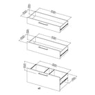 Prima Bookcase 3 Shelves with 2 Drawers + 2 File Drawers in Black Woodgrain - Price Crash Furniture