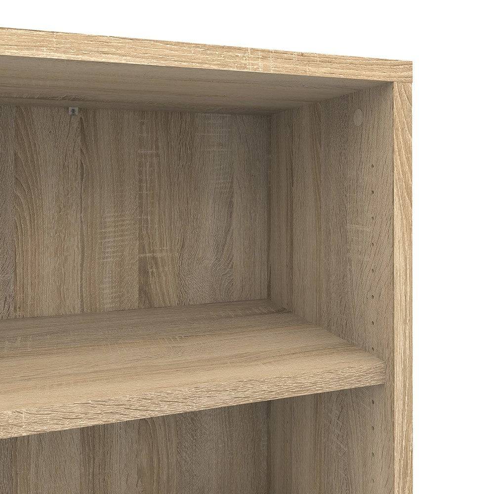 Prima Bookcase 3 Shelves with 2 Drawers + 2 File Drawers in Oak - Price Crash Furniture