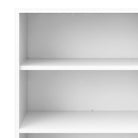 Prima Bookcase 3 Shelves with 2 Drawers + 2 File Drawers in White - Price Crash Furniture