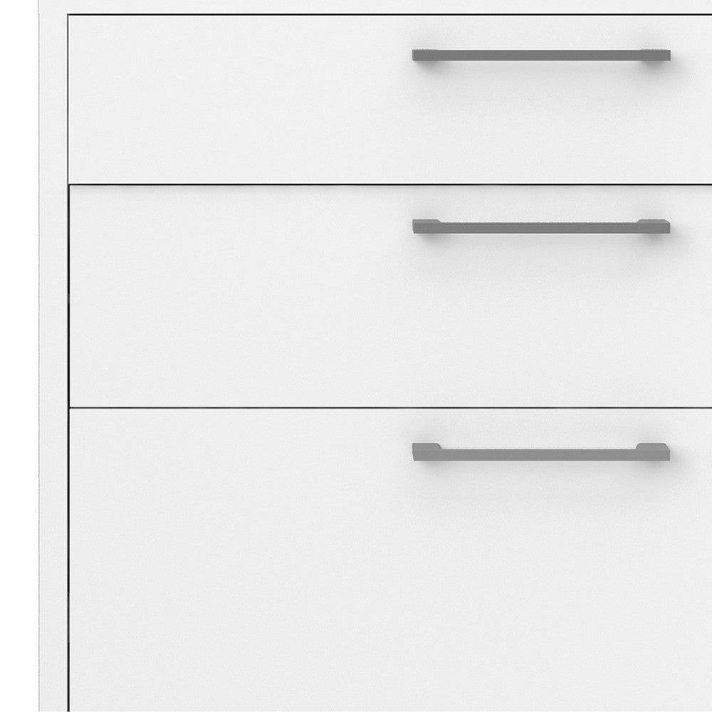 Prima Bookcase 3 Shelves with 2 Drawers + 2 File Drawers in White - Price Crash Furniture