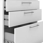 Prima Bookcase 3 Shelves with 2 Drawers + 2 File Drawers in White - Price Crash Furniture