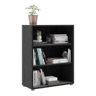 Prima Bookcase Shelving Unit 2 Shelves in Black Woodgrain - Price Crash Furniture