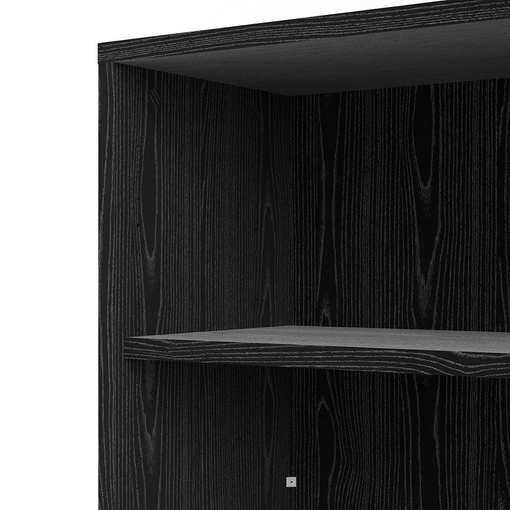 Prima Bookcase Shelving Unit 2 Shelves in Black Woodgrain - Price Crash Furniture