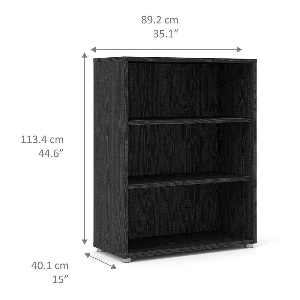 Prima Bookcase Shelving Unit 2 Shelves in Black Woodgrain - Price Crash Furniture