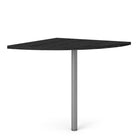 Prima Corner Desk Top in Black Woodgrain with Silver Grey Leg - Price Crash Furniture