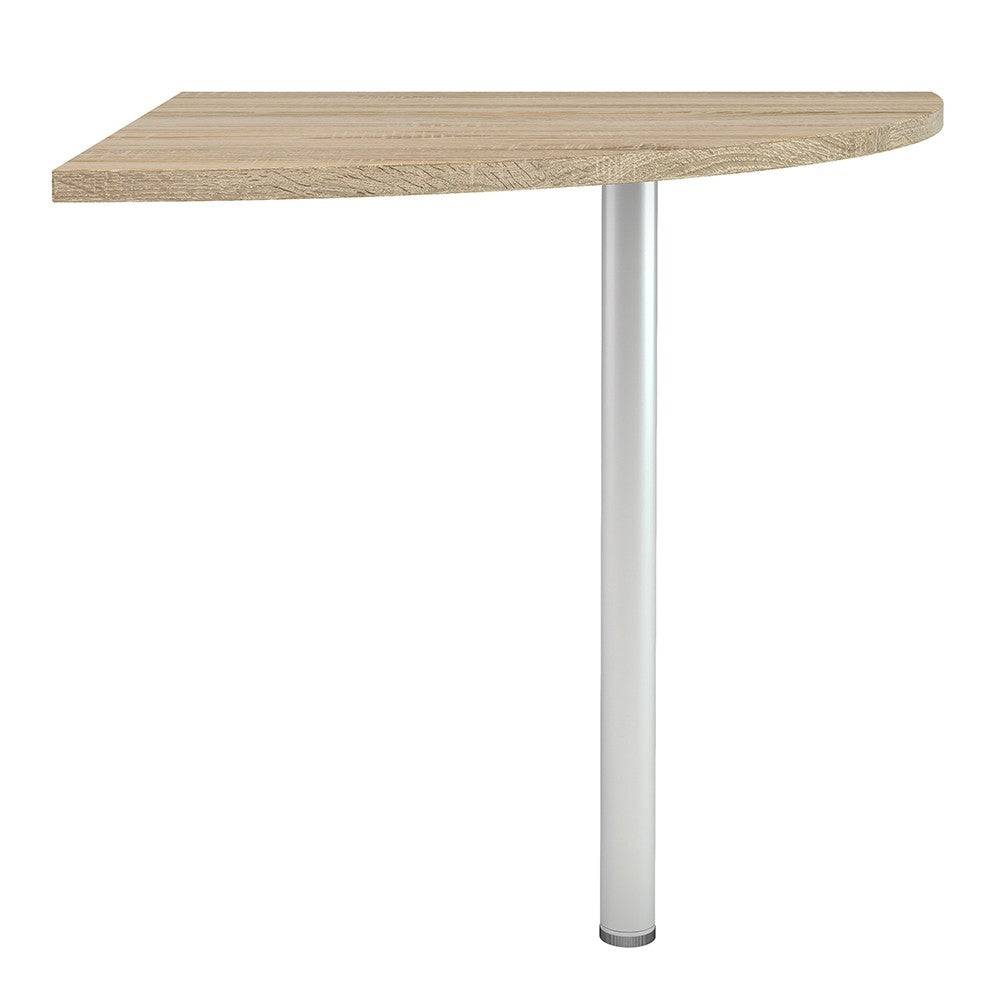 Prima Corner Desk Top in Oak with Silver Grey Leg - Price Crash Furniture