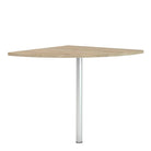 Prima Corner Desk Top in Oak with Silver Grey Leg - Price Crash Furniture