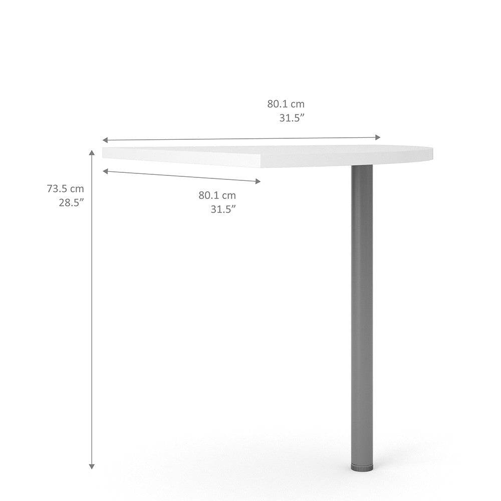 Prima Corner Desk Top in Oak with Silver Grey Leg - Price Crash Furniture