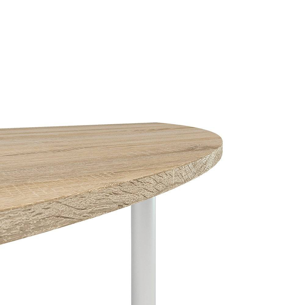 Prima Corner Desk Top in Oak with Silver Grey Leg - Price Crash Furniture