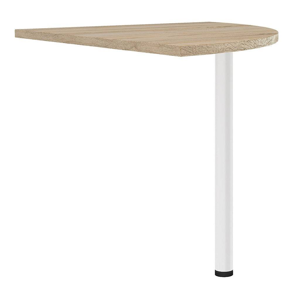 Prima Corner Desk Top in Oak with White Leg - Price Crash Furniture