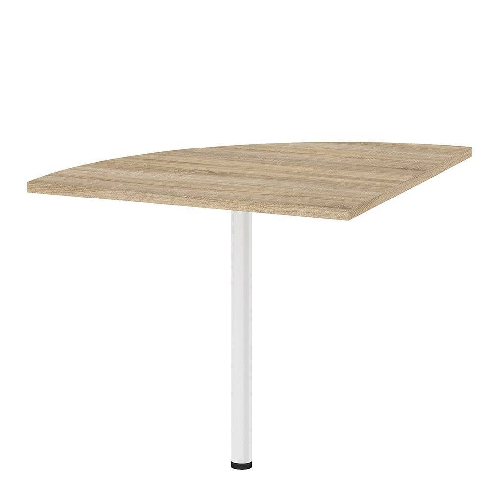 Prima Corner Desk Top in Oak with White Leg - Price Crash Furniture