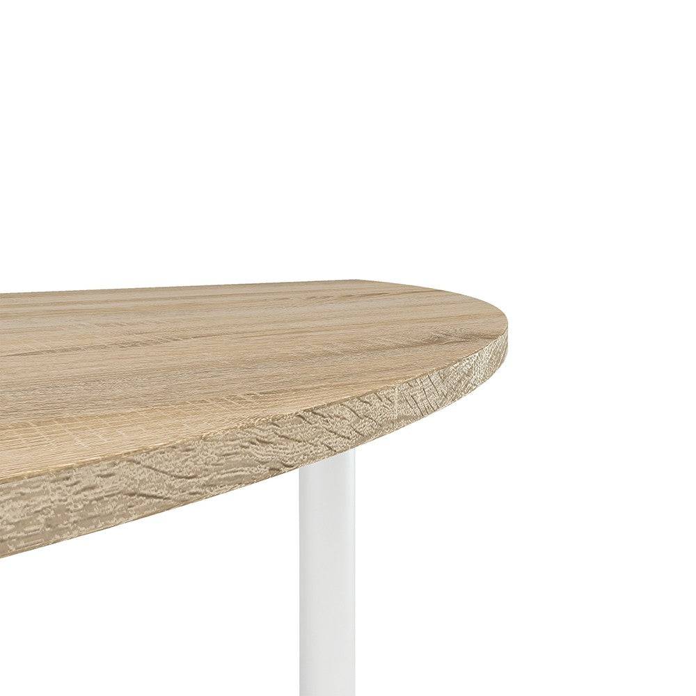 Prima Corner Desk Top in Oak with White Leg - Price Crash Furniture
