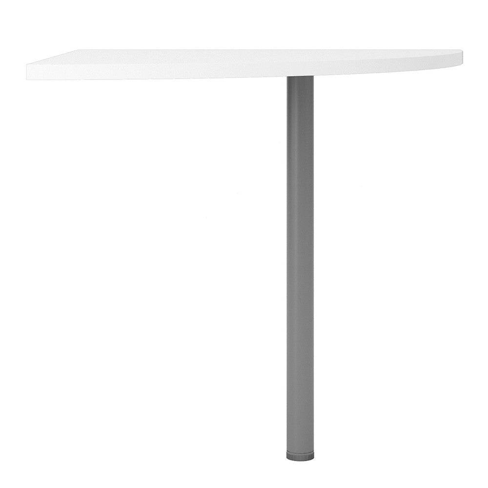 Prima Corner Desk Top in White with Silver Grey Leg - Price Crash Furniture
