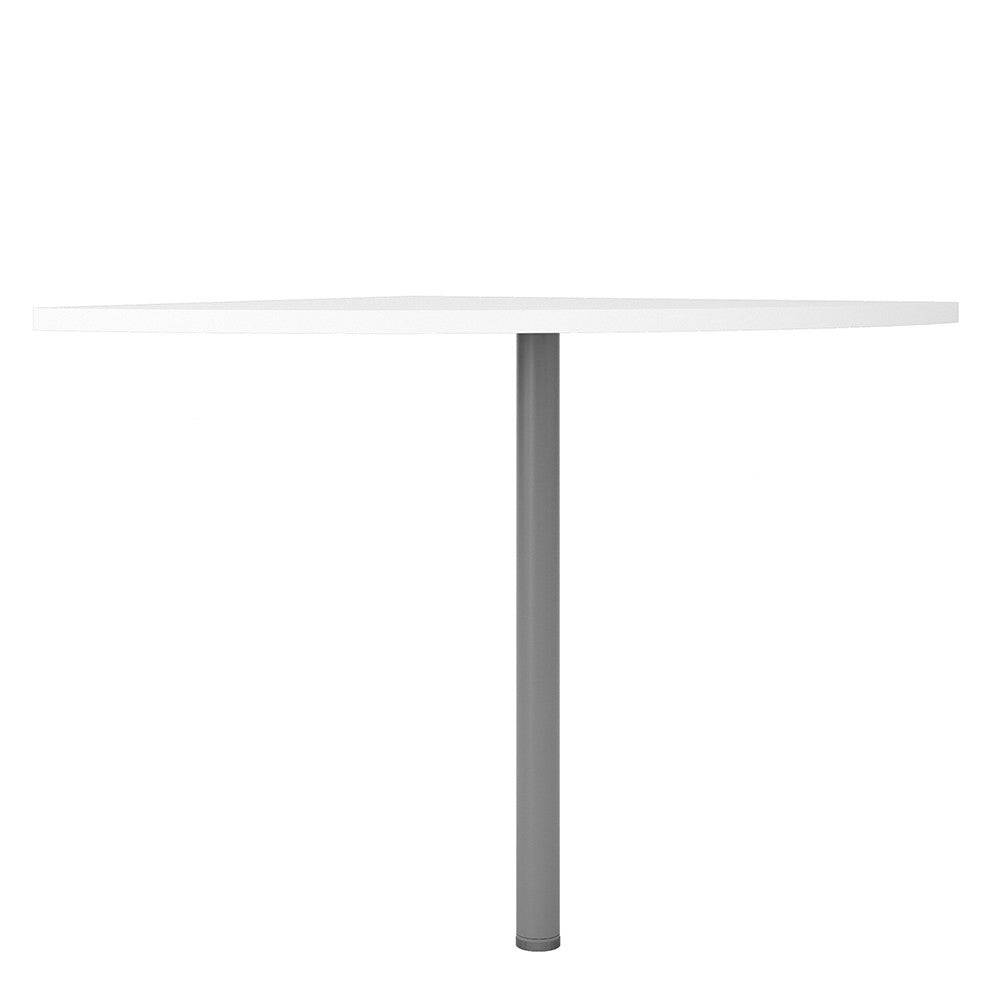 Prima Corner Desk Top in White with Silver Grey Leg - Price Crash Furniture