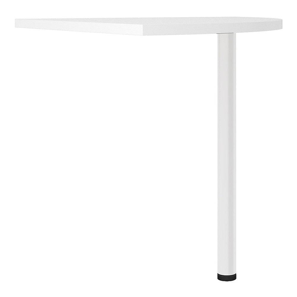 Prima Corner Desk Top in White with White Leg - Price Crash Furniture