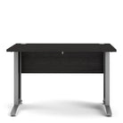 Prima Desk 120 cm in Black Woodgrain with Silver Grey Steel Legs - Price Crash Furniture