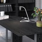 Prima Desk 120 cm in Black Woodgrain with Silver Grey Steel Legs - Price Crash Furniture