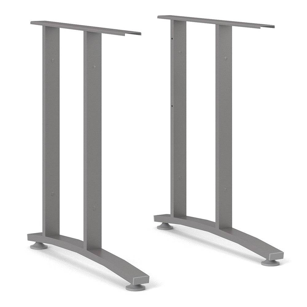 Prima Desk 120 cm in Black Woodgrain with Silver Grey Steel Legs - Price Crash Furniture