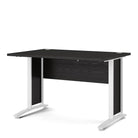 Prima Desk 120 cm in Black Woodgrain with White Legs - Price Crash Furniture