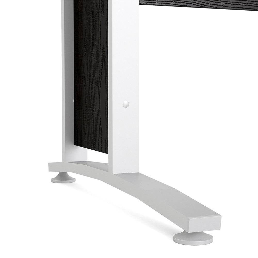 Prima Desk 120 cm in Black Woodgrain with White Legs - Price Crash Furniture