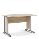 Prima Desk 120 cm in Oak with Silver Grey Steel Legs - Price Crash Furniture