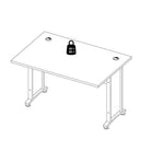 Prima Desk 120 cm in Oak with Silver Grey Steel Legs - Price Crash Furniture