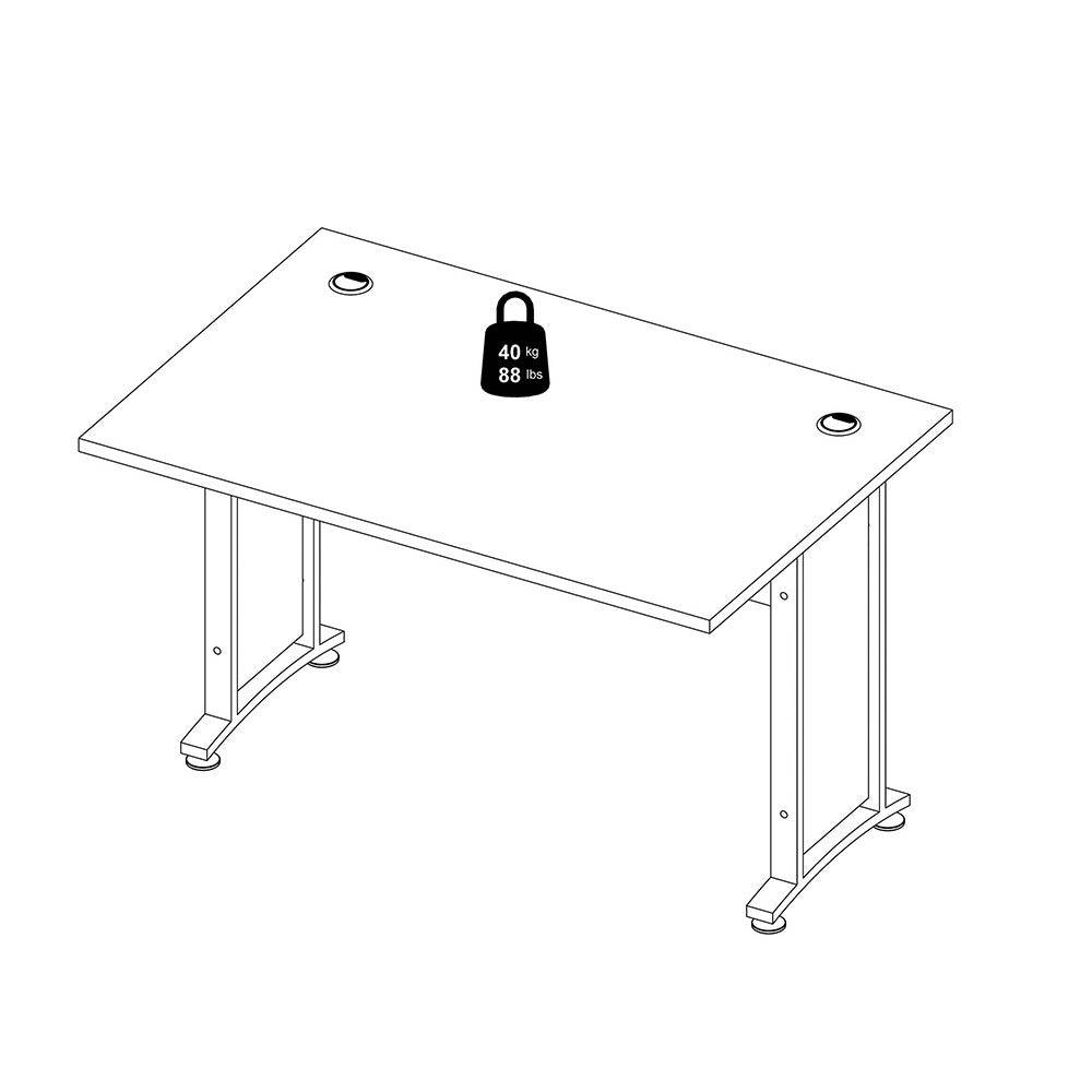 Prima Desk 120 cm in Oak with Silver Grey Steel Legs - Price Crash Furniture