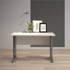 Prima Desk 120 cm in White with Silver Grey Steel Legs - Price Crash Furniture