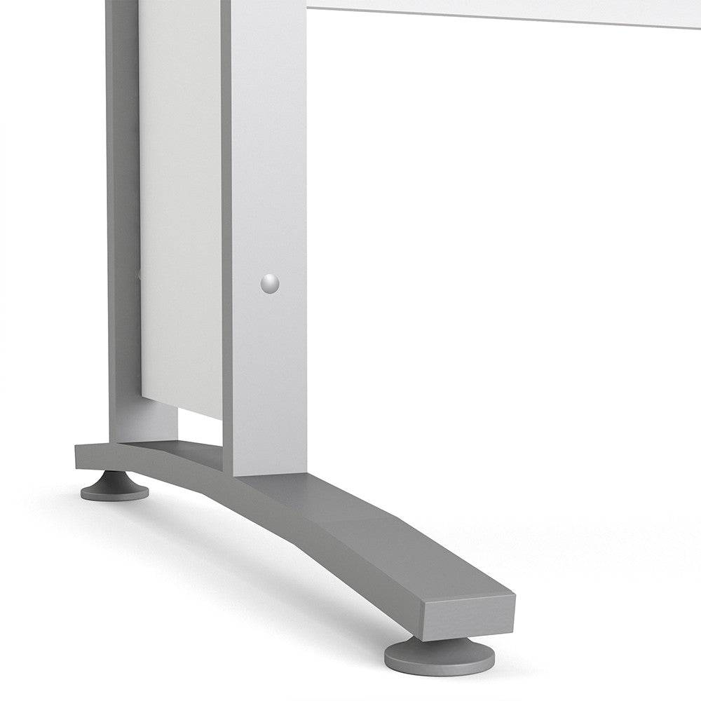 Prima Desk 120 cm in White with Silver Grey Steel Legs - Price Crash Furniture