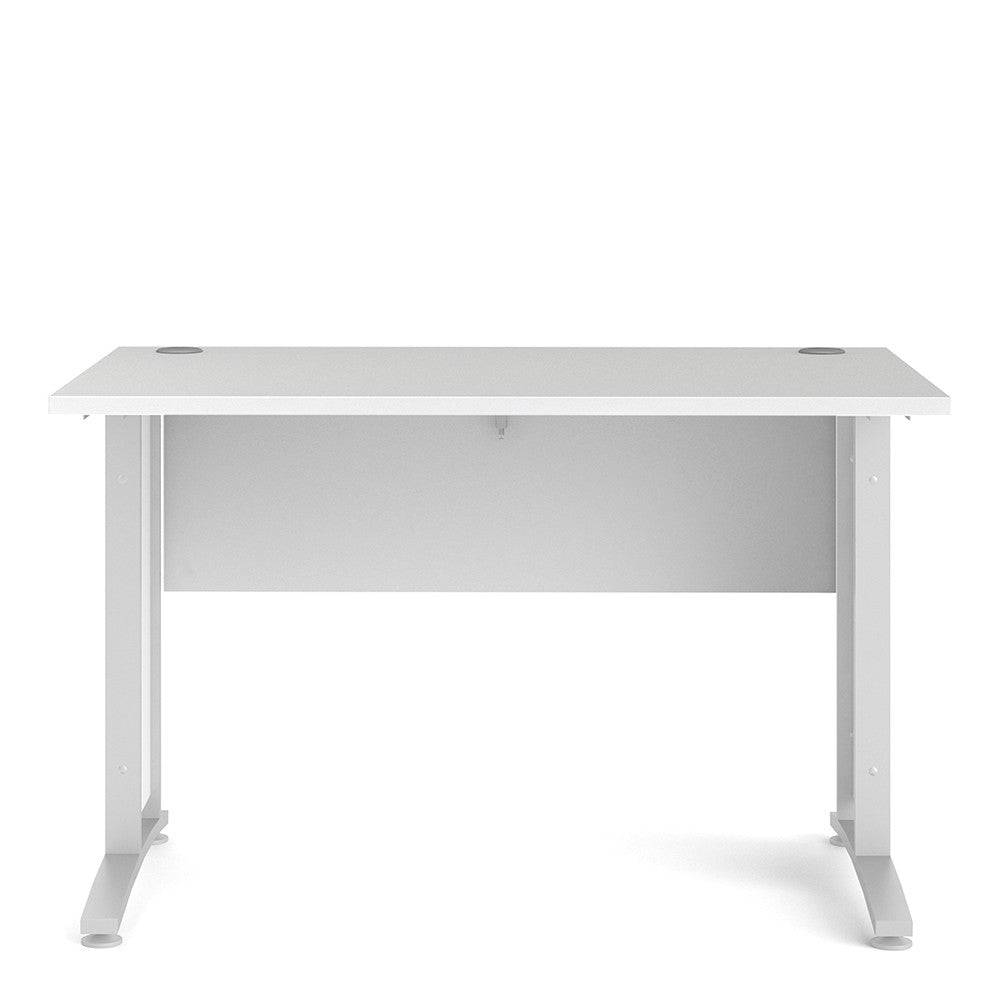 Prima Desk 120 cm in White with White Leg - Price Crash Furniture