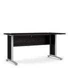 Prima Desk 150 cm in Black Woodgrain with Silver Grey Steel Legs - Price Crash Furniture