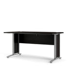 Prima Desk 150 cm in Black Woodgrain with Silver Grey Steel Legs - Price Crash Furniture