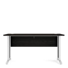 Prima Desk 150 cm in Black Woodgrain with White Legs - Price Crash Furniture