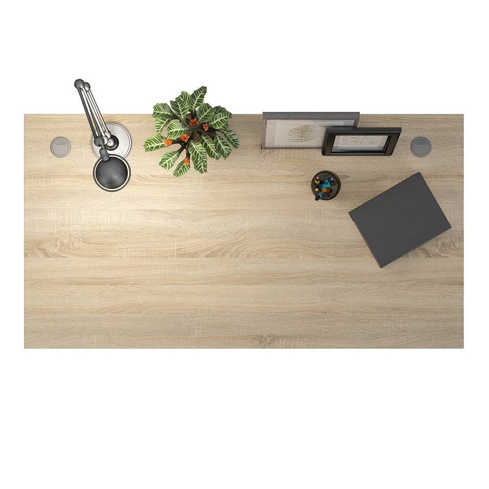 Prima Desk 150 cm in Oak with Silver Grey Steel Legs - Price Crash Furniture