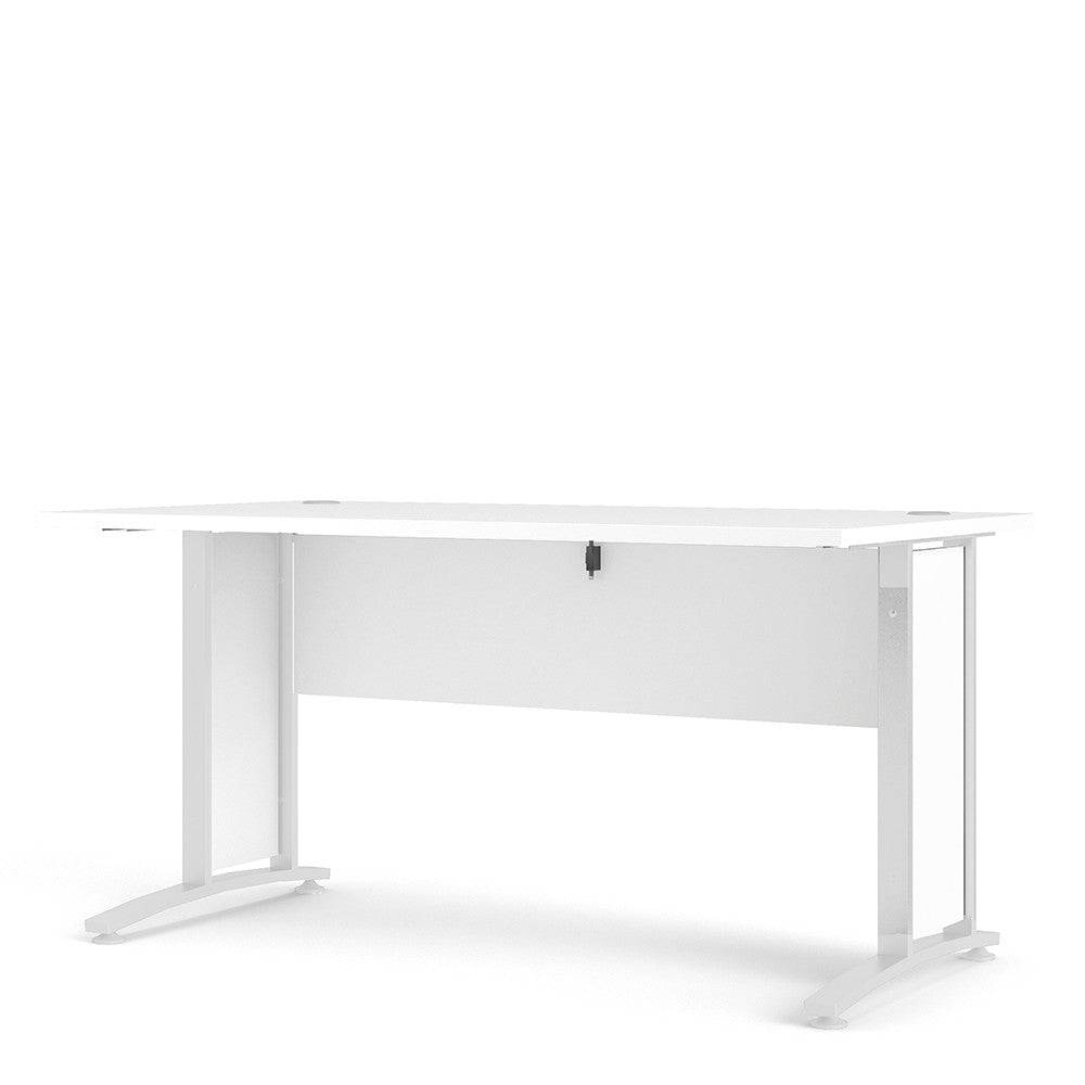 Prima Desk 150 cm in White with White Legs - Price Crash Furniture