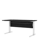 Prima Desk 150 cm with Electric Height Adjust for Standing or Sitting with White Legs in Black Woodgrain - Price Crash Furniture