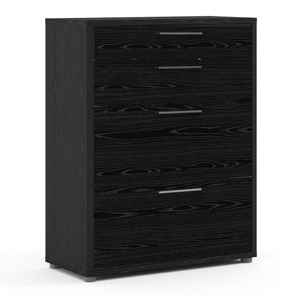 Prima Drawer Unit with 2 Drawers + 2 File Drawers in Black Woodgrain - Price Crash Furniture