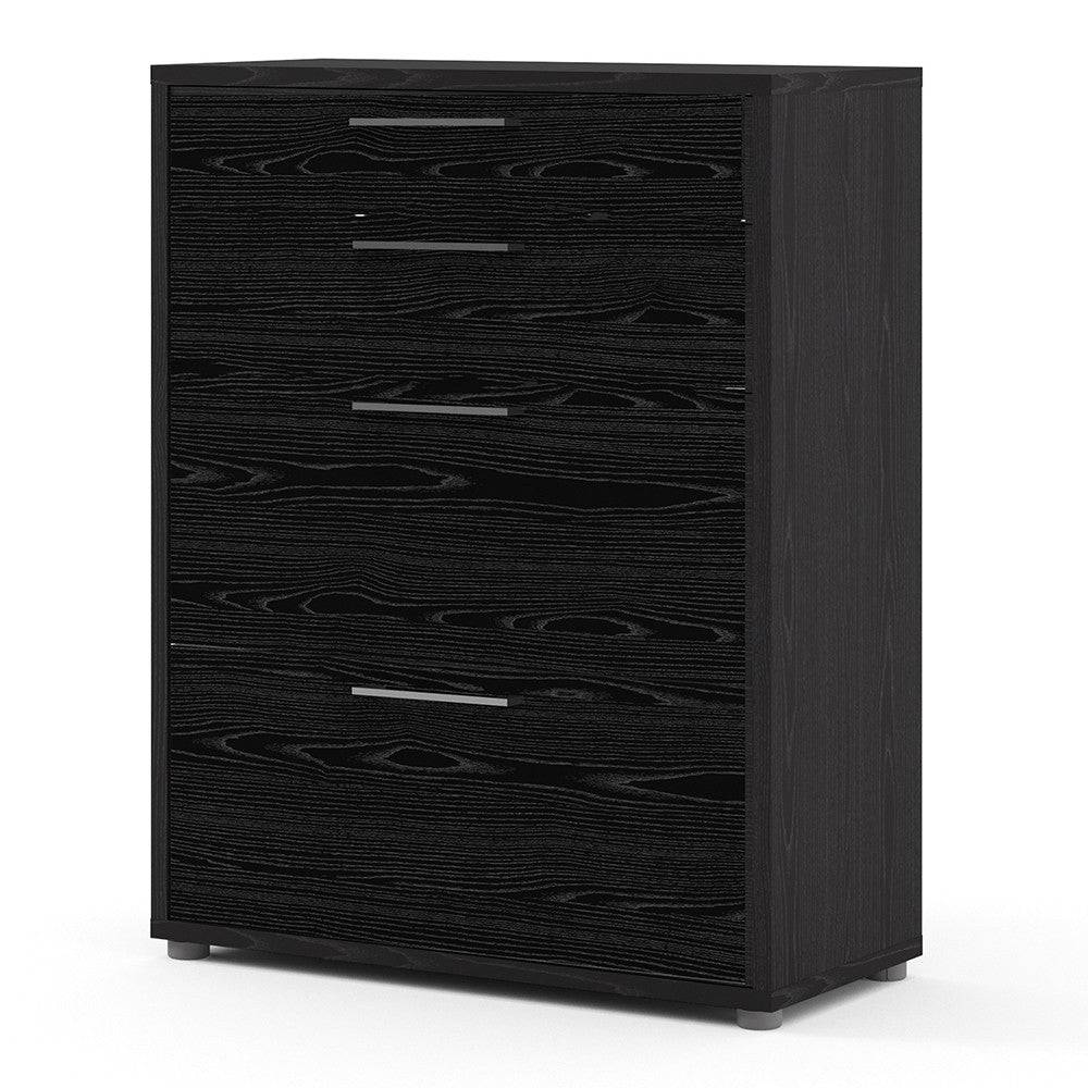 Prima Drawer Unit with 2 Drawers + 2 File Drawers in Black Woodgrain - Price Crash Furniture