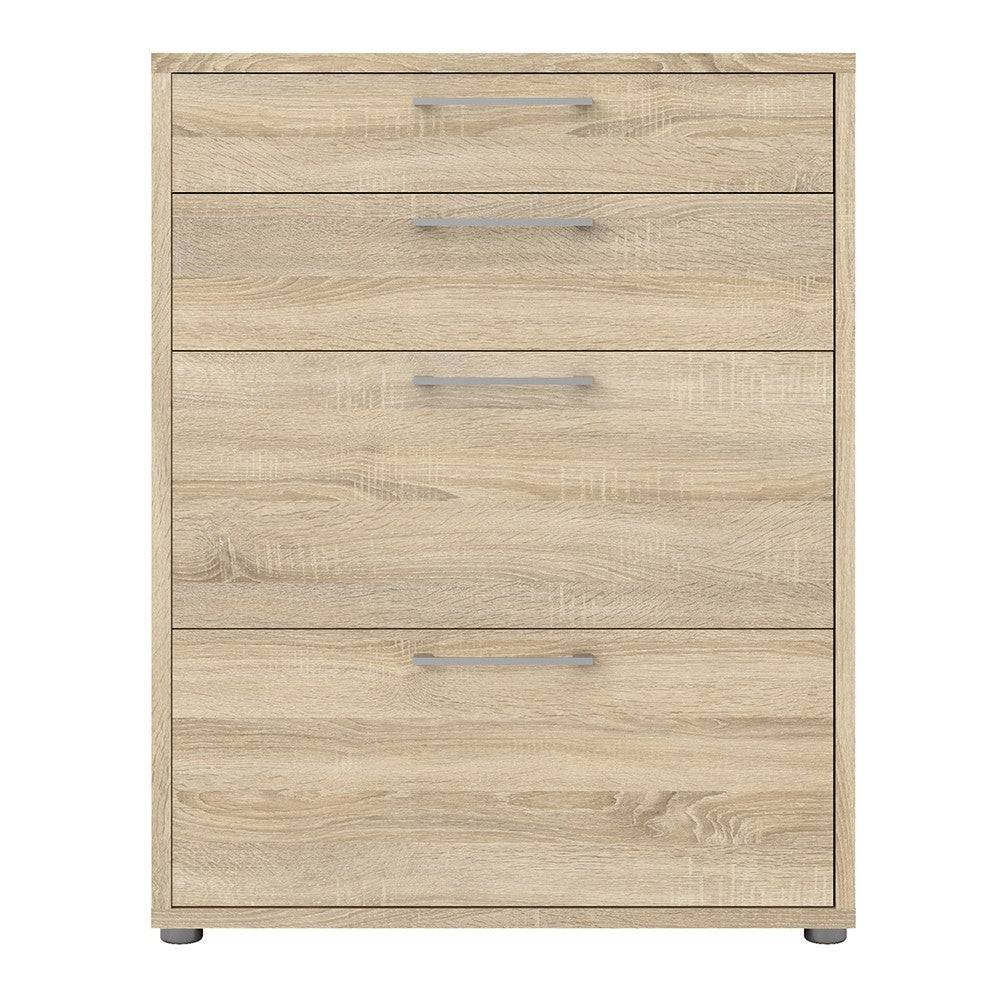 Prima Drawer Unit with 2 Drawers + 2 File Drawers in Oak - Price Crash Furniture