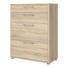 Prima Drawer Unit with 2 Drawers + 2 File Drawers in Oak - Price Crash Furniture