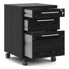 Prima Mobile File Cabinet in Black Woodgrain - Price Crash Furniture