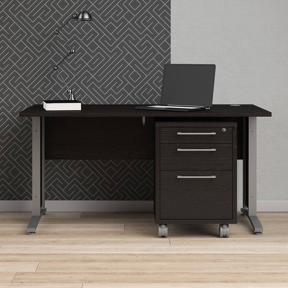 Prima Mobile File Cabinet in Black Woodgrain - Price Crash Furniture