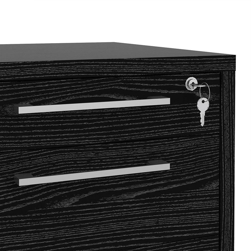 Prima Mobile File Cabinet in Black Woodgrain - Price Crash Furniture