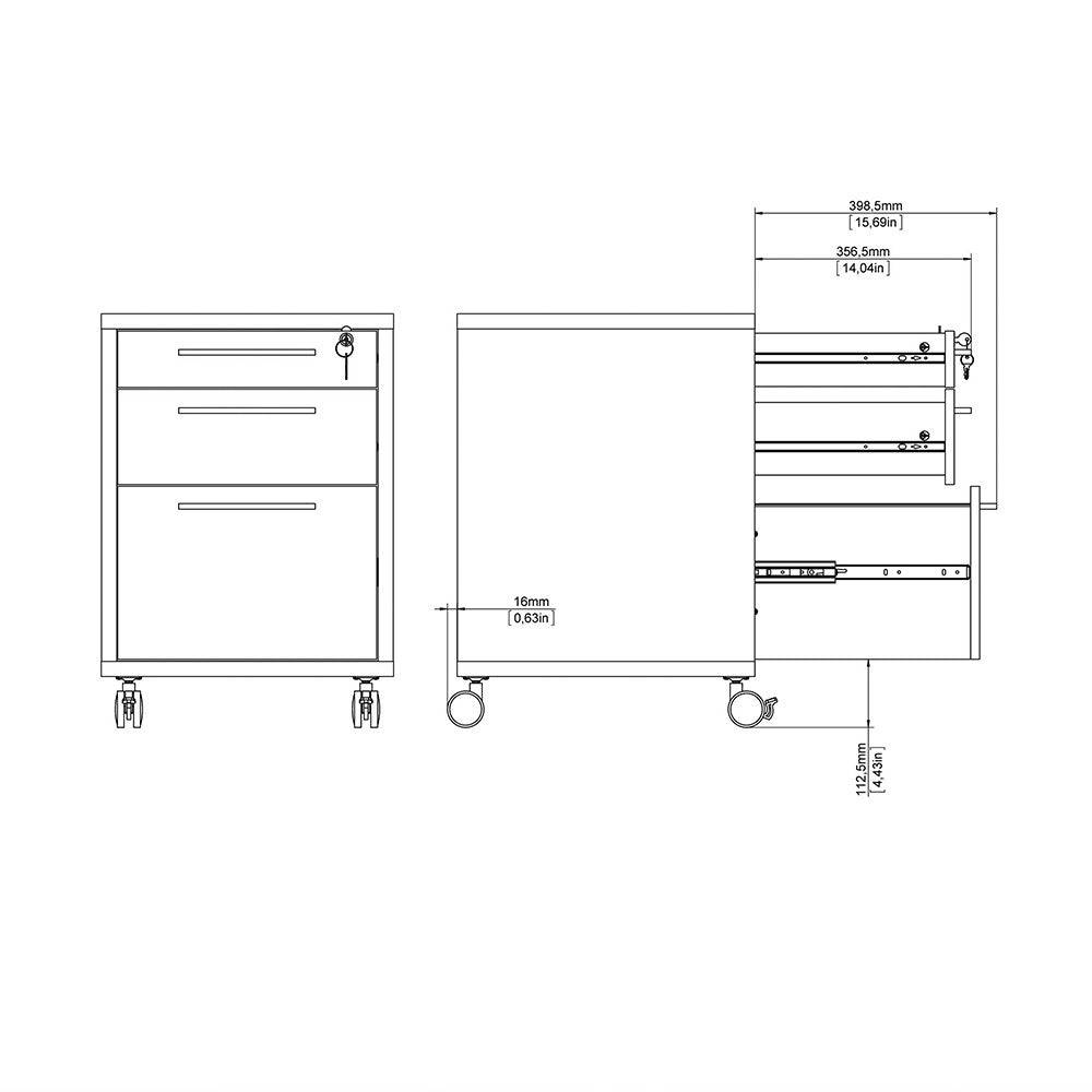 Prima Mobile File Cabinet in Oak - Price Crash Furniture