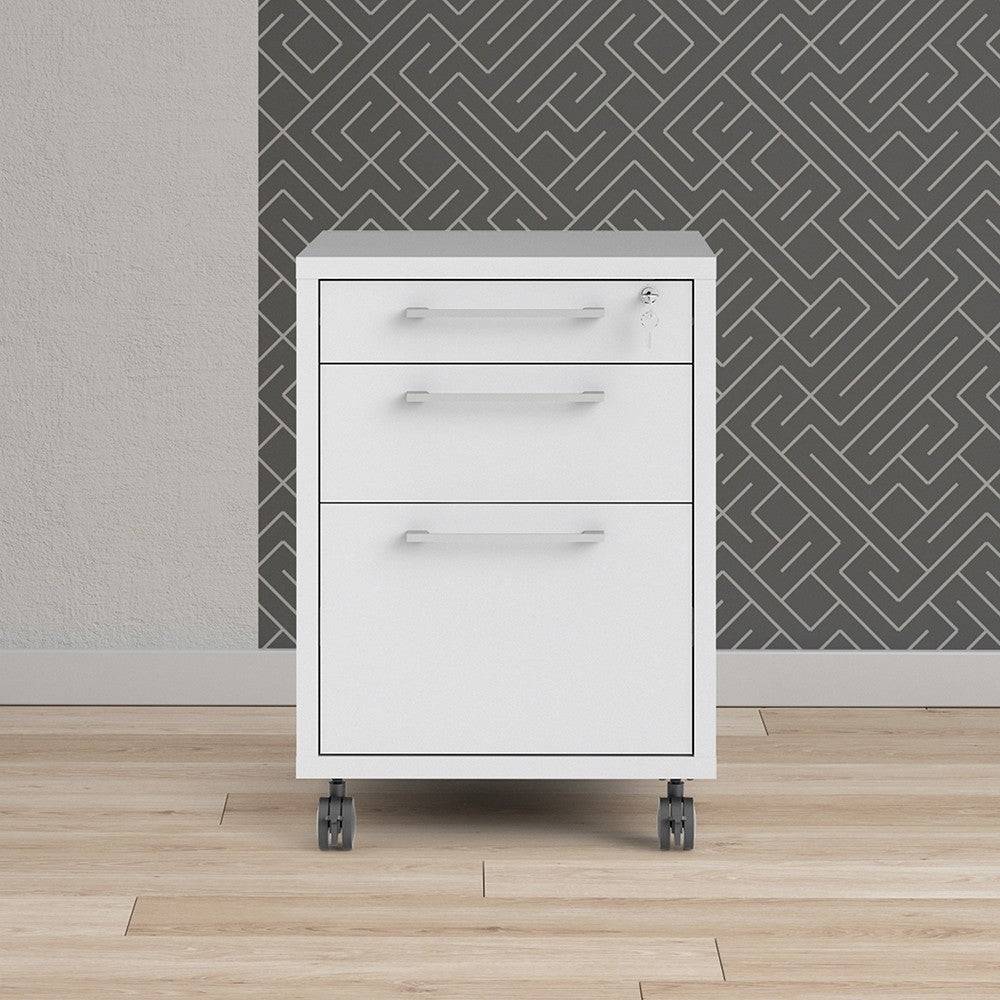 Prima Mobile File Cabinet in White - Price Crash Furniture