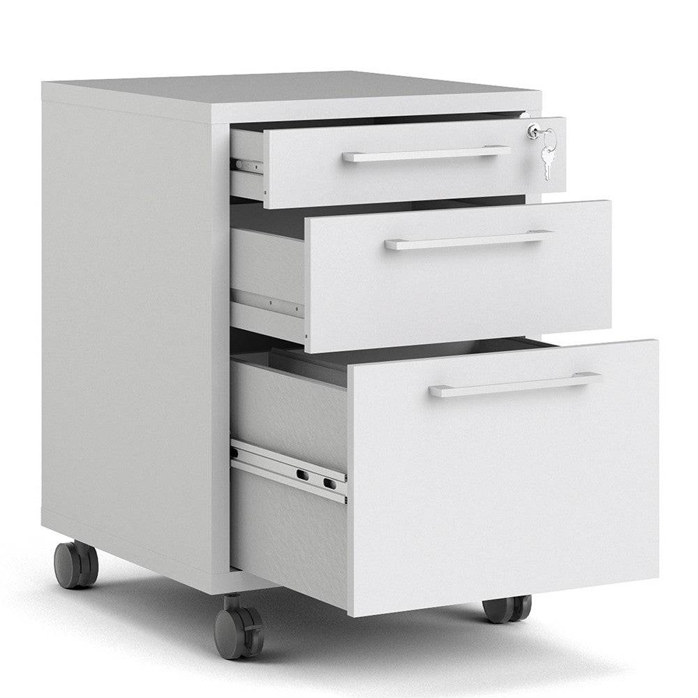 Prima Mobile File Cabinet in White - Price Crash Furniture